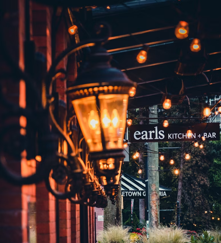 Patio dining at Earls Yaletown on Mainland Street in Vancouver
